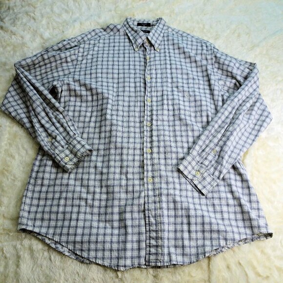 Nautica Blue/Tan L/S Button Down Shirt X-Large - Picture 1 of 6